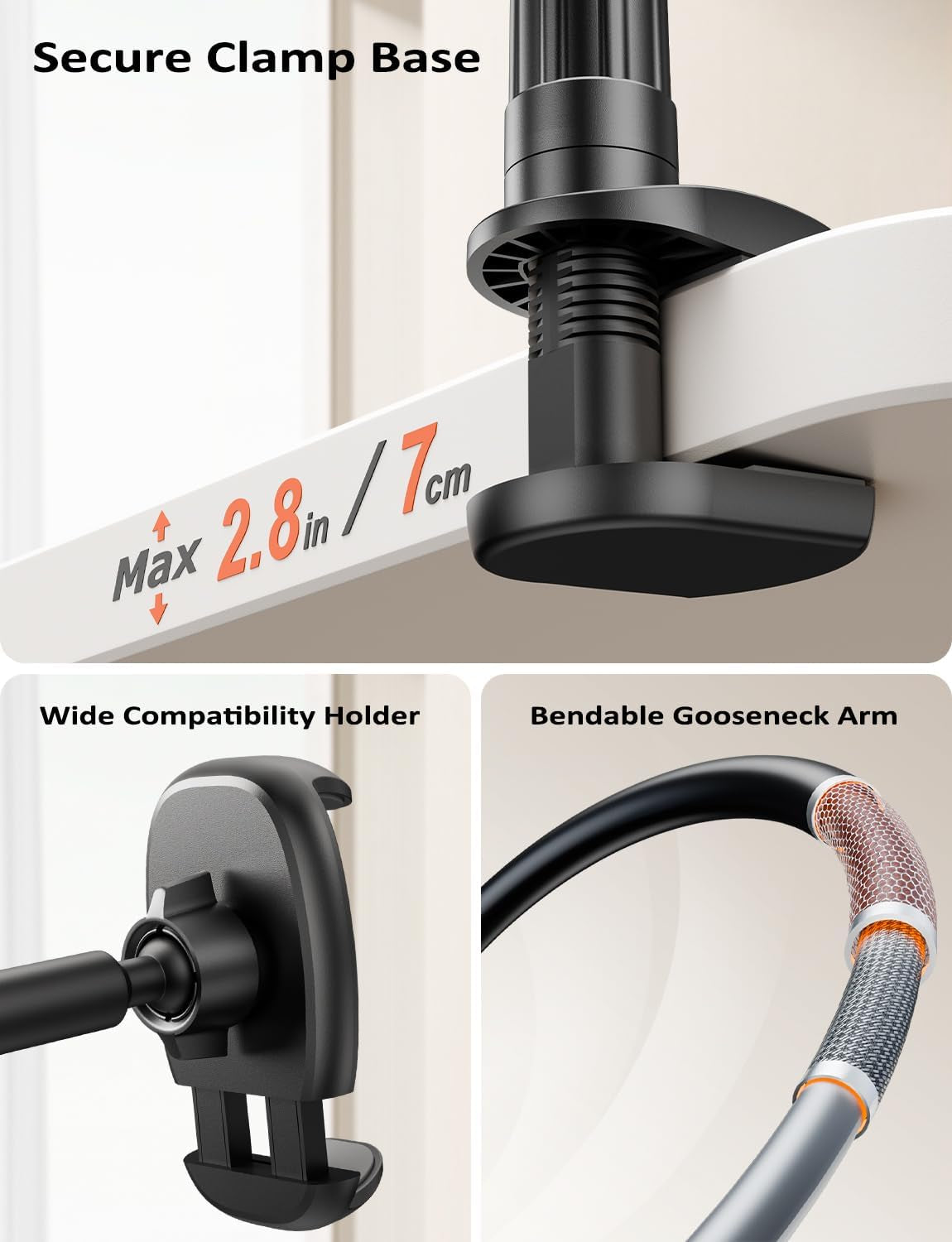 The Flex Gooseneck Phone Holder – Hands-Free Stand for Desk & Bed