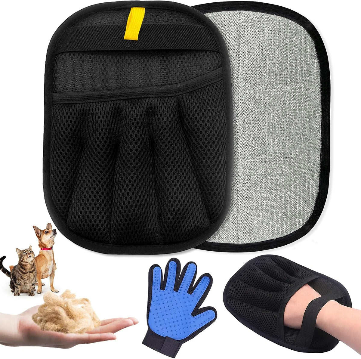 The Gentle Touch Grooming Kit – Pet Grooming Glove + Fur Remover Glove