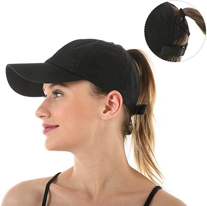 The Ponytail Ball Cap – Criss-Cross High Bun Baseball Hat