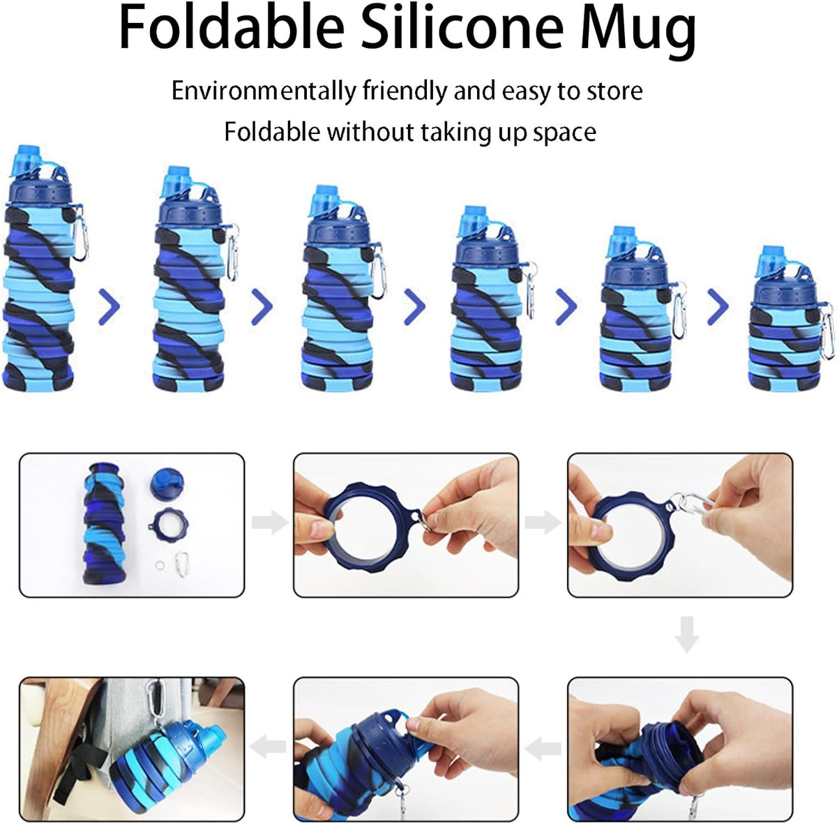 The Fold & Go Water Bottle – Collapsible Silicone Travel Bottle