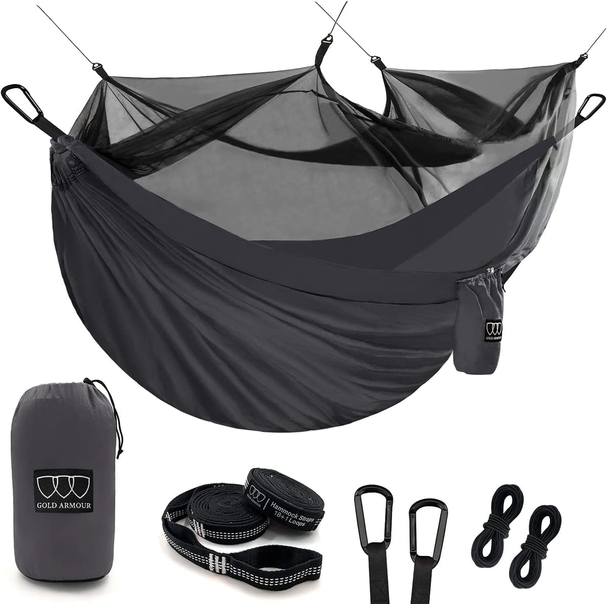 The Hideout Camping Hammock – Double Hammock with Bug Net
