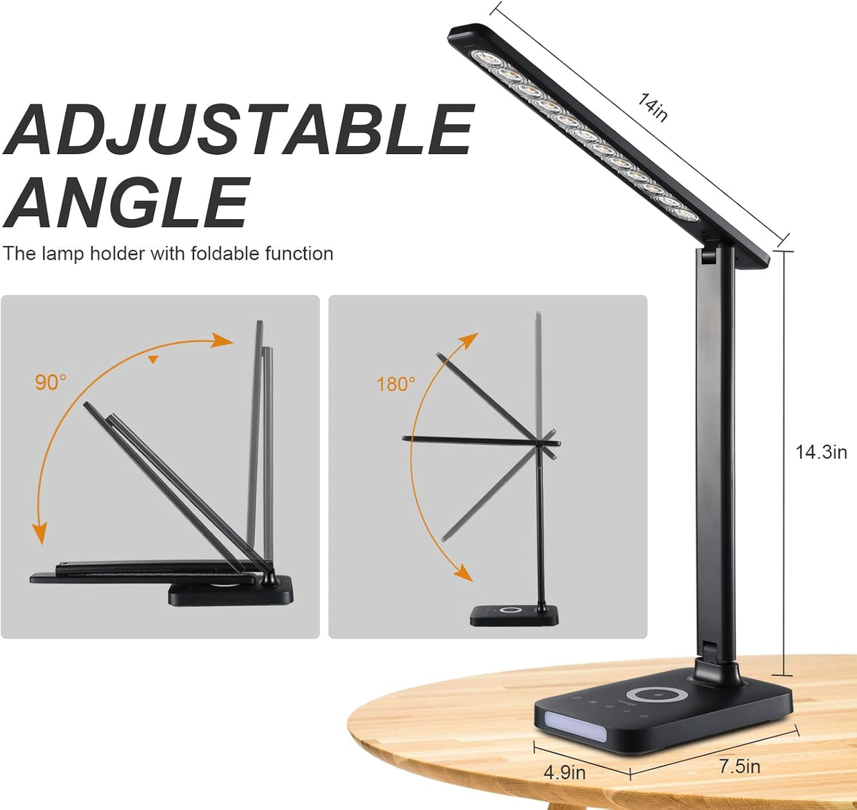 The Focus LED Desk Lamp – Dimmable with USB Charging Port
