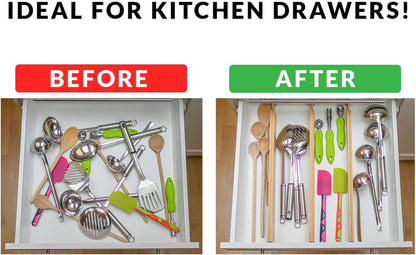 The Order Bamboo Drawer Dividers – Expandable 6-Pack