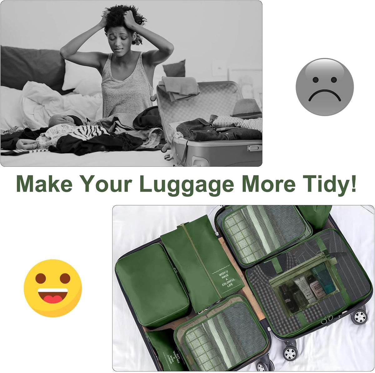 The Pack Light Cube Set – 10-Piece Luggage Organizers