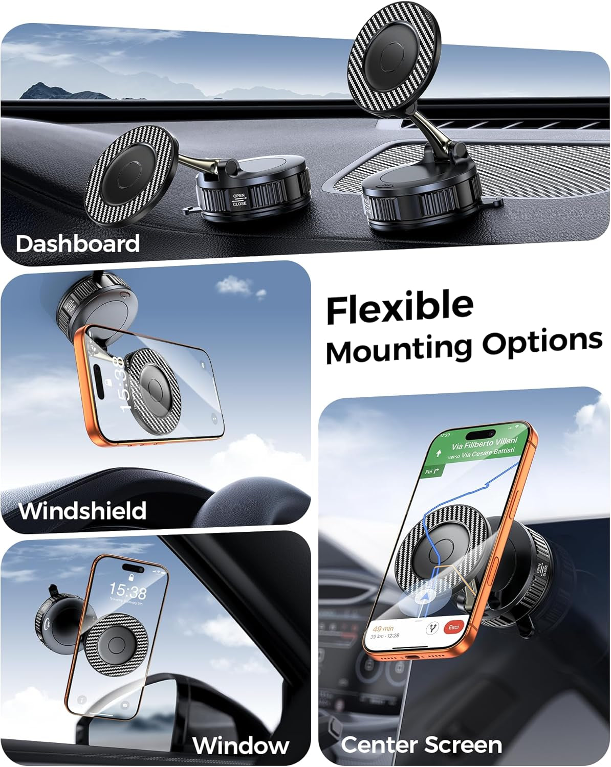 The Grip Magnetic Car Mount – Strong Magsafe-Compatible Phone Holder