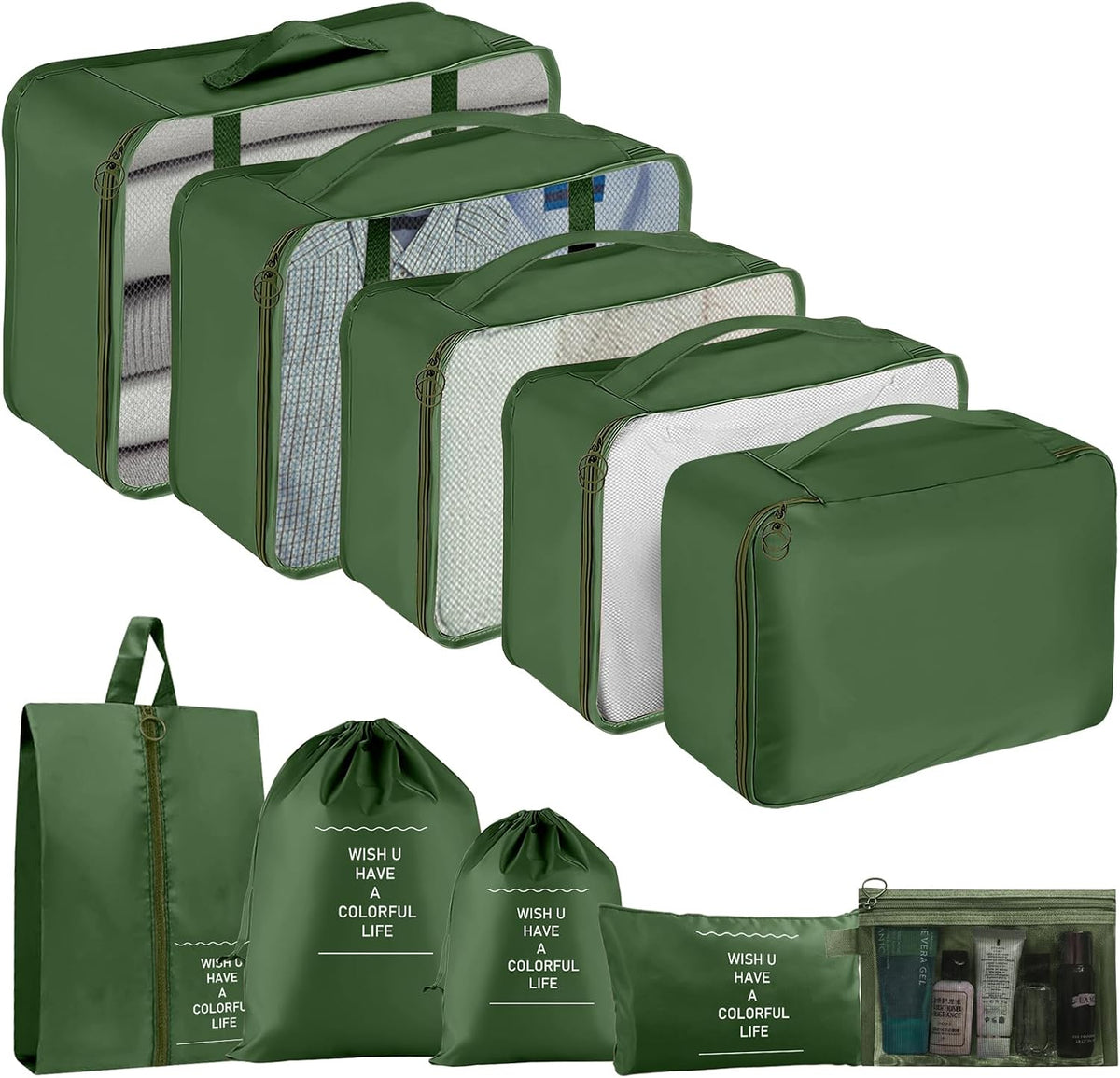 The Pack Light Cube Set – 10-Piece Luggage Organizers