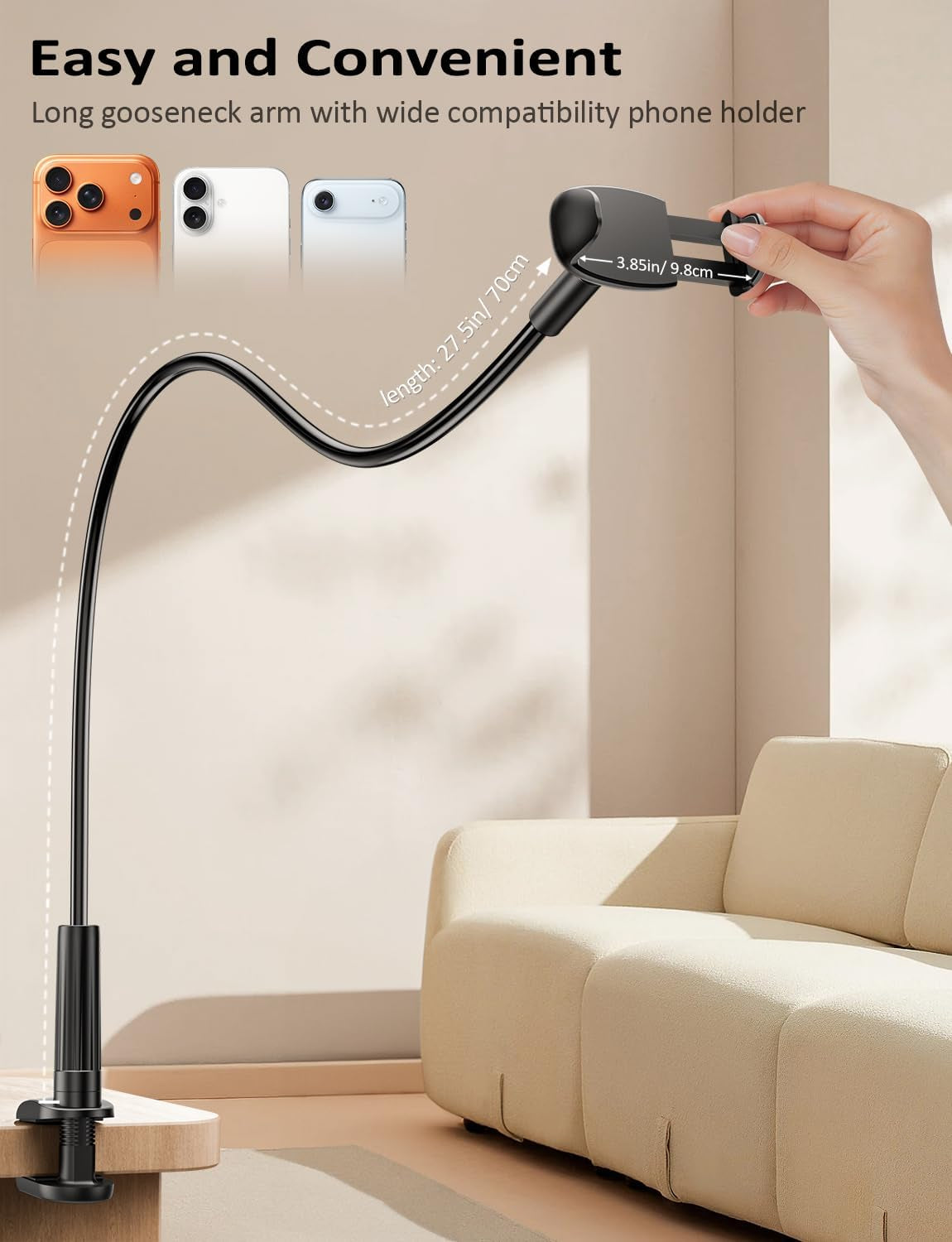 The Flex Gooseneck Phone Holder – Hands-Free Stand for Desk & Bed
