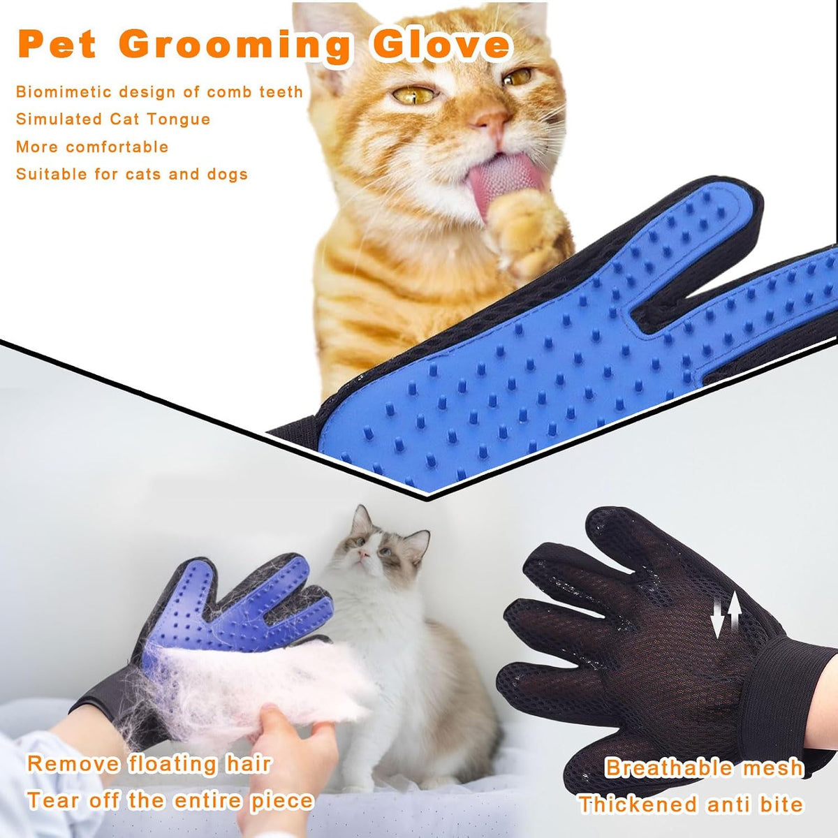 The Gentle Touch Grooming Kit – Pet Grooming Glove + Fur Remover Glove