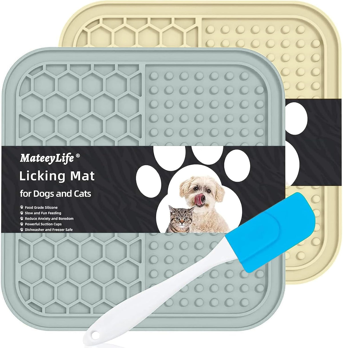 The Calm Lick Mat Set – 2 Suction Slow Feeders for Dogs & Cats
