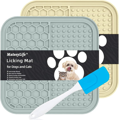 The Calm Lick Mat Set – 2 Suction Slow Feeders for Dogs & Cats