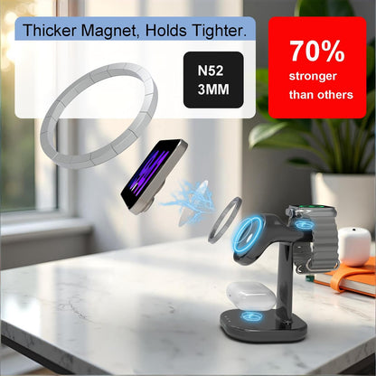 The Trio Charging Station – 3-In-1 Wireless Charger for Phone, Watch & Earbuds