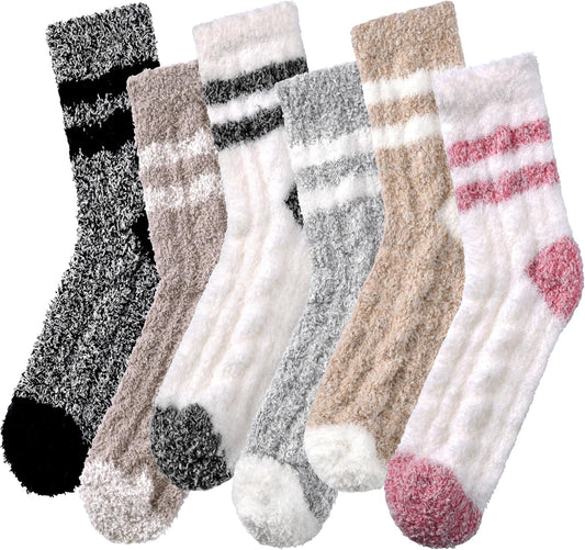 The Cozy Cabin Sock Set – 6 Pairs Fuzzy Slipper Socks