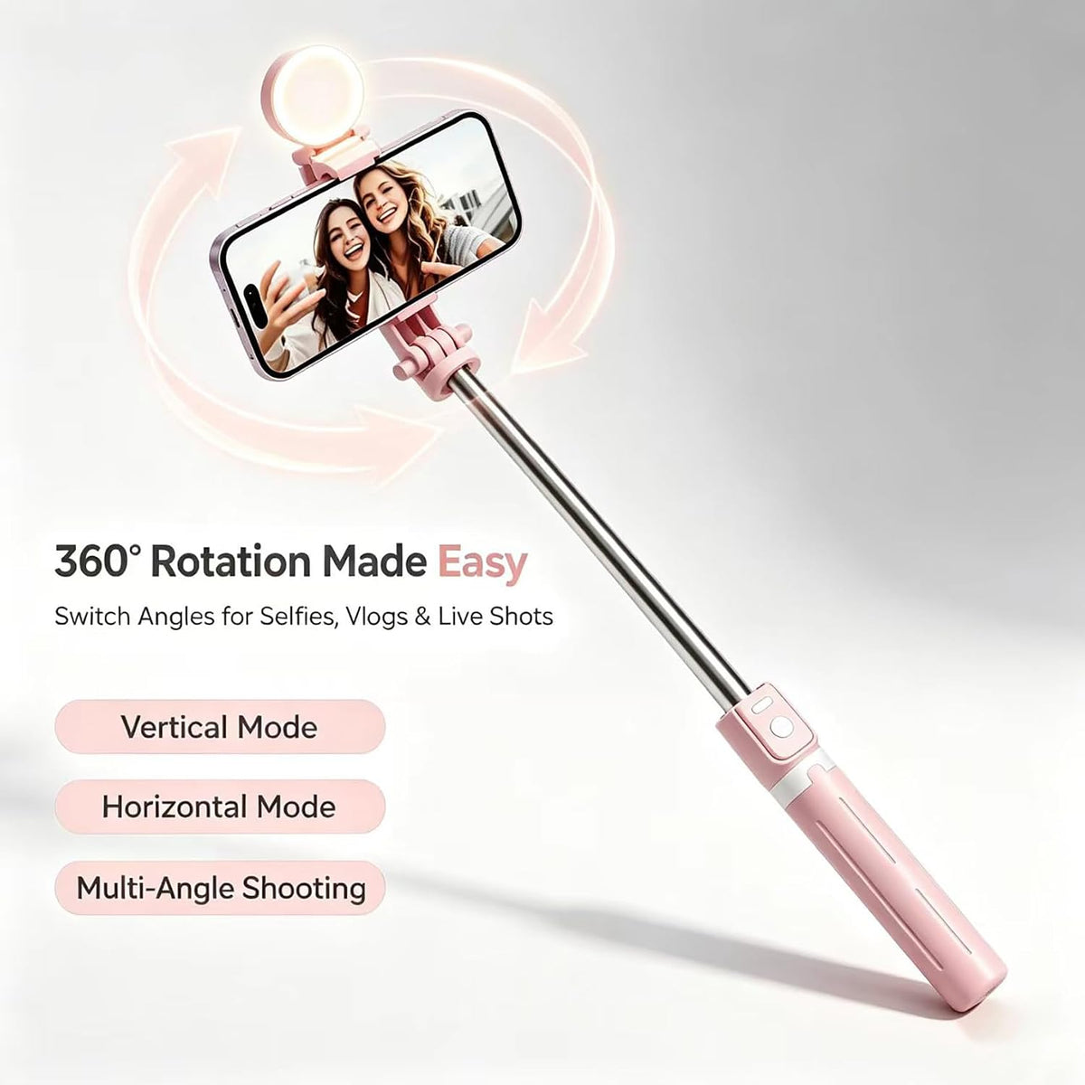 The Wander Selfie Tripod – Extendable Phone Stand with Remote & Light