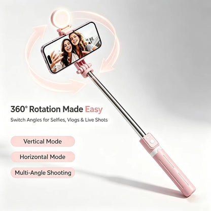The Wander Selfie Tripod – Extendable Phone Stand with Remote & Light