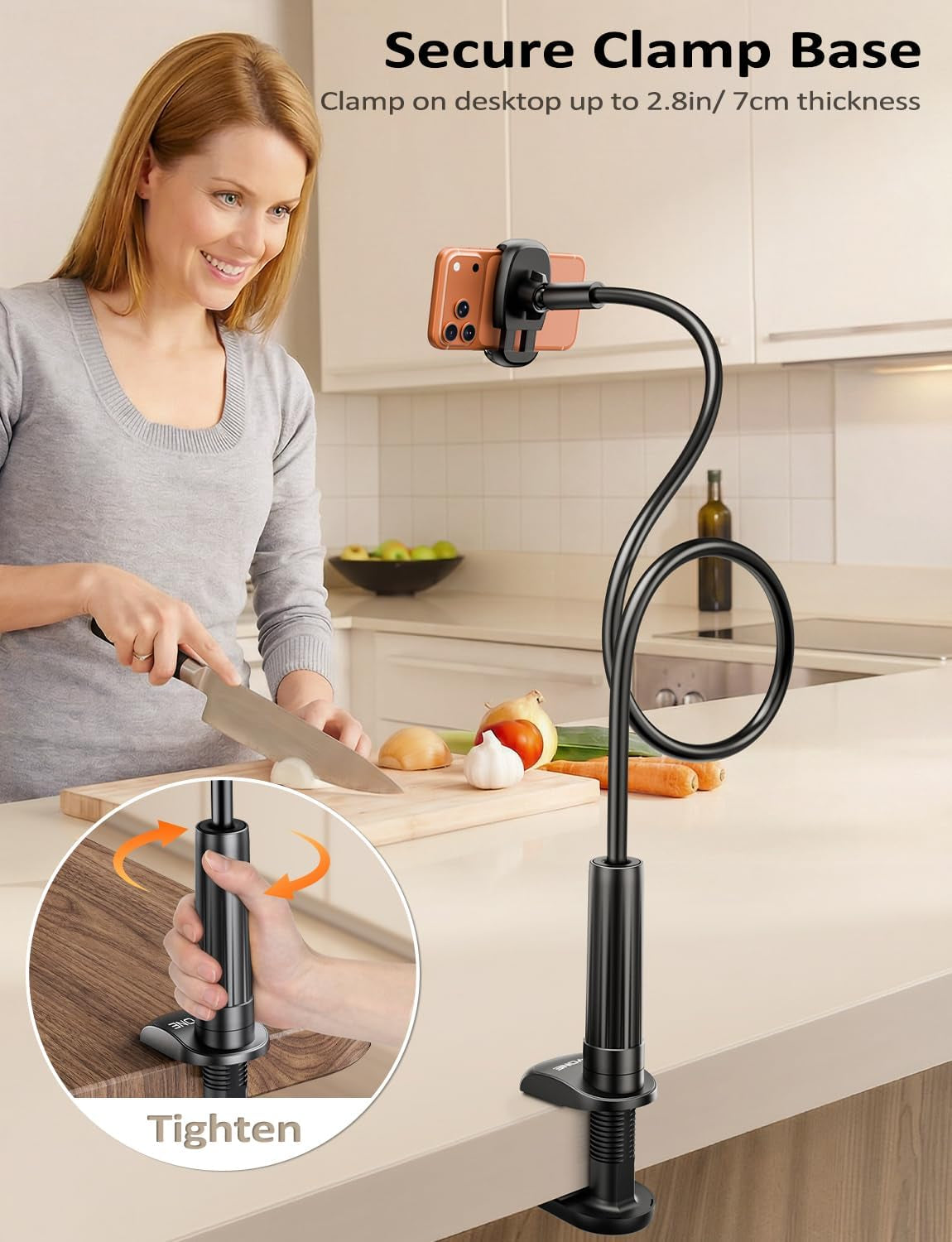 The Flex Gooseneck Phone Holder – Hands-Free Stand for Desk & Bed