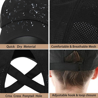 The Ponytail Ball Cap – Criss-Cross High Bun Baseball Hat
