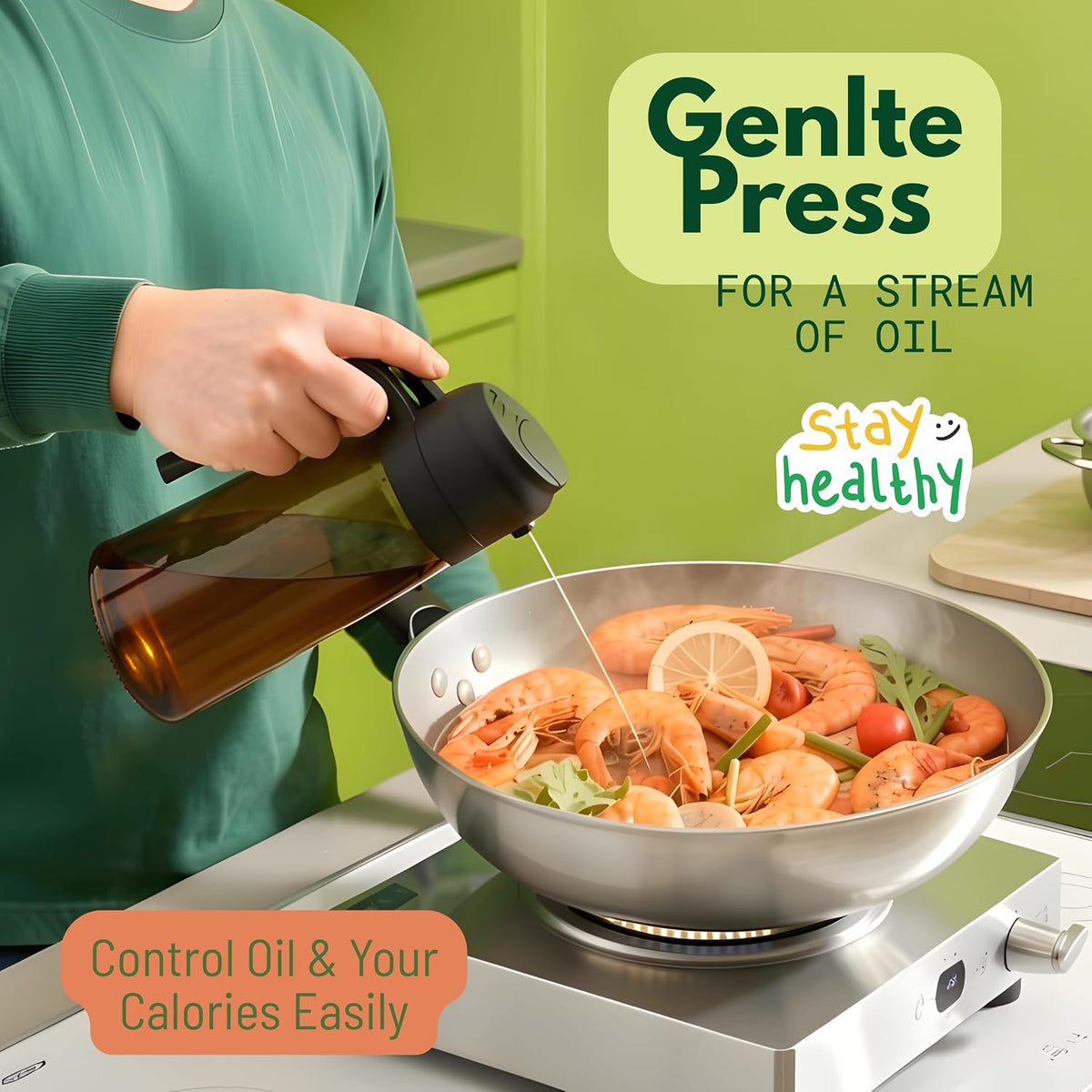 The Drizzle Glass Oil Sprayer – 2-In-1 Sprayer & Dispenser
