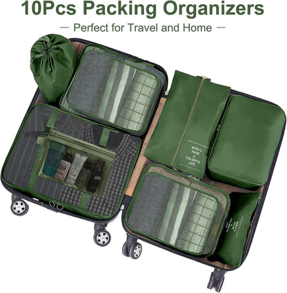 The Pack Light Cube Set – 10-Piece Luggage Organizers