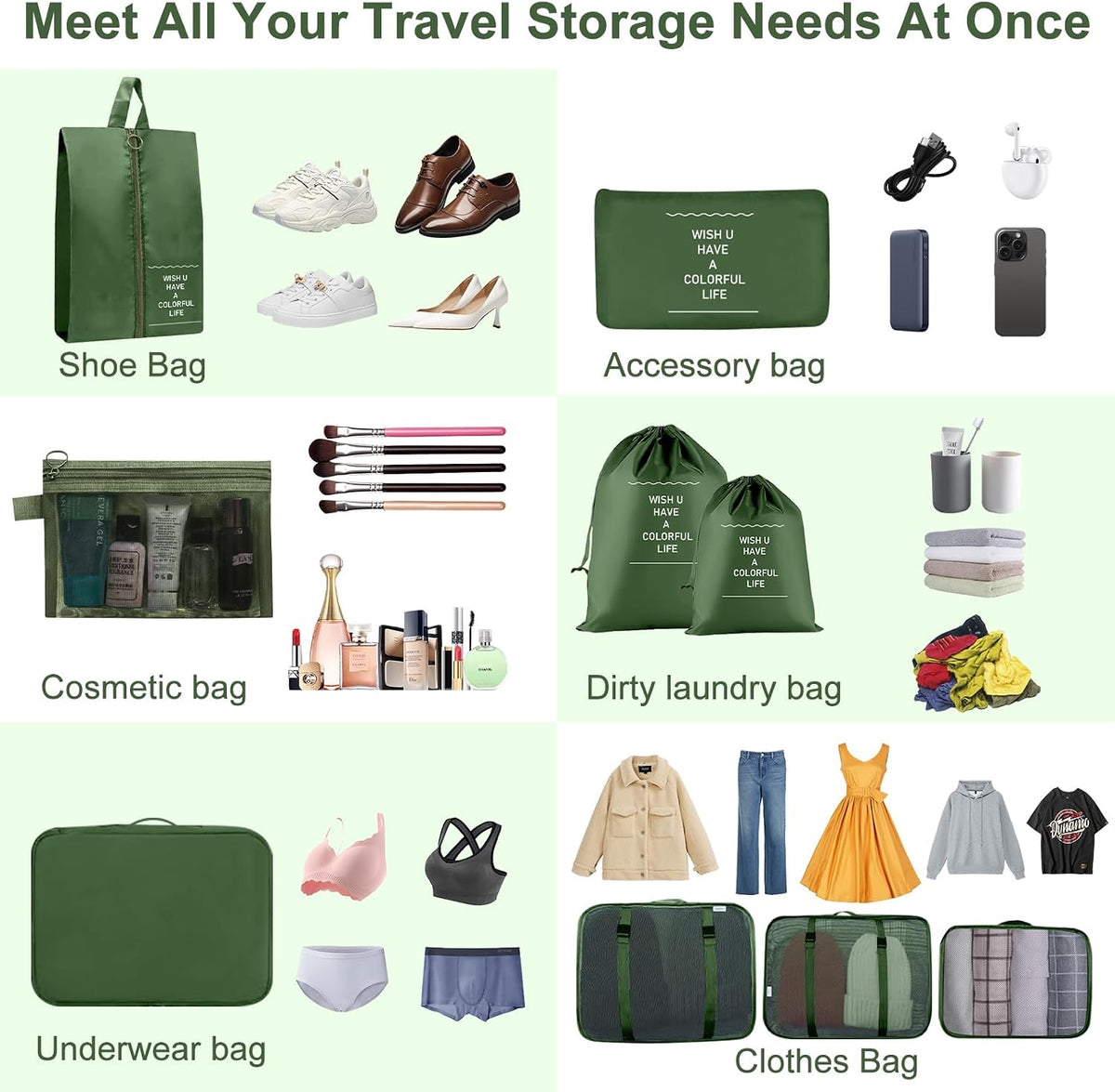 The Pack Light Cube Set – 10-Piece Luggage Organizers