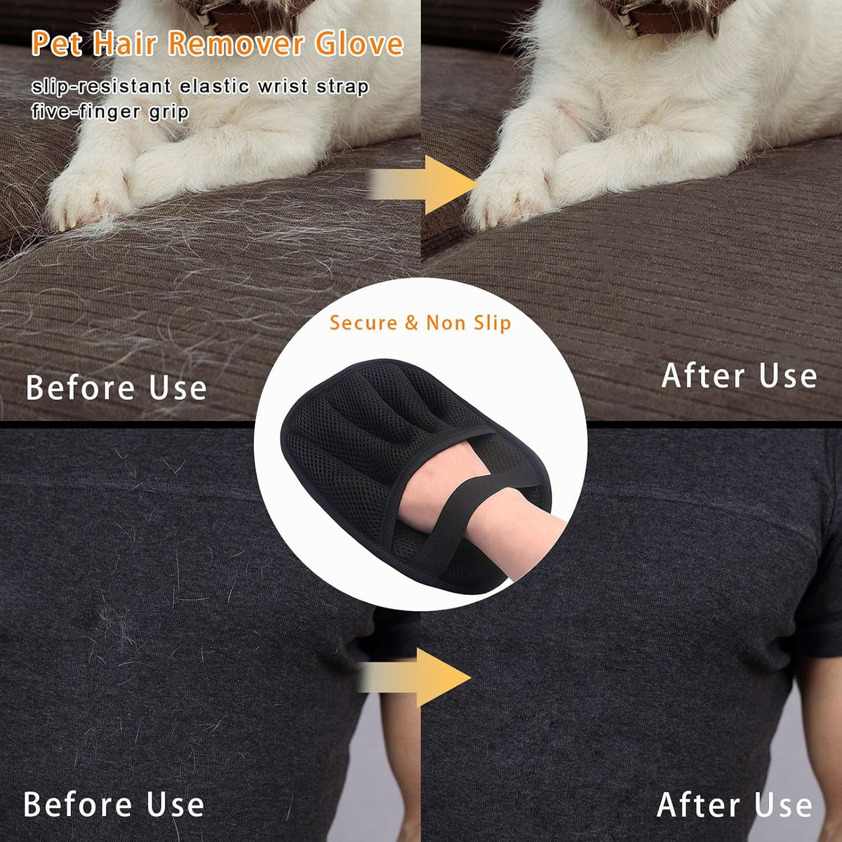 The Gentle Touch Grooming Kit – Pet Grooming Glove + Fur Remover Glove