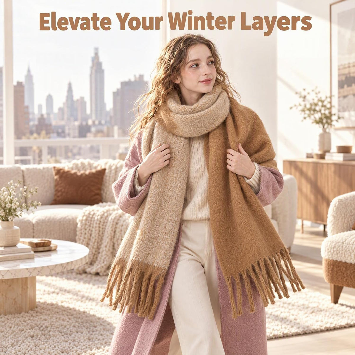 The Highland Chunky Scarf – Oversized Knit Wrap