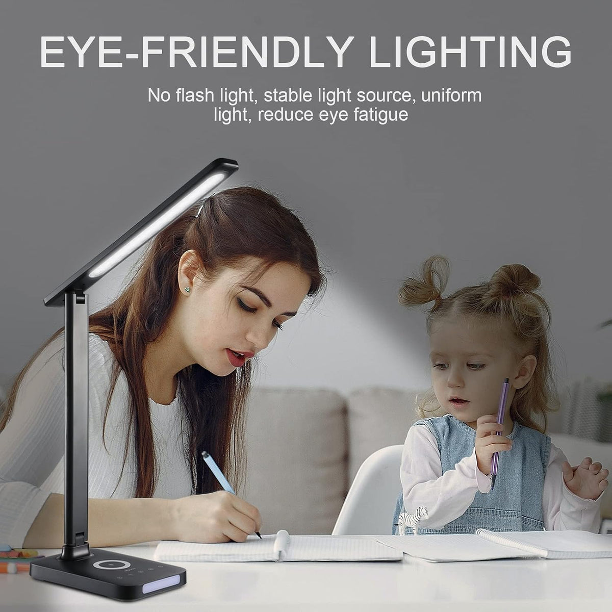 The Focus LED Desk Lamp – Dimmable with USB Charging Port