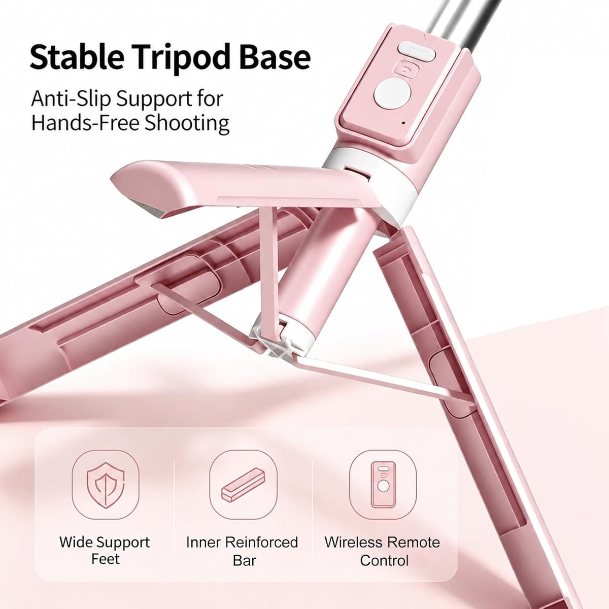 The Wander Selfie Tripod – Extendable Phone Stand with Remote & Light