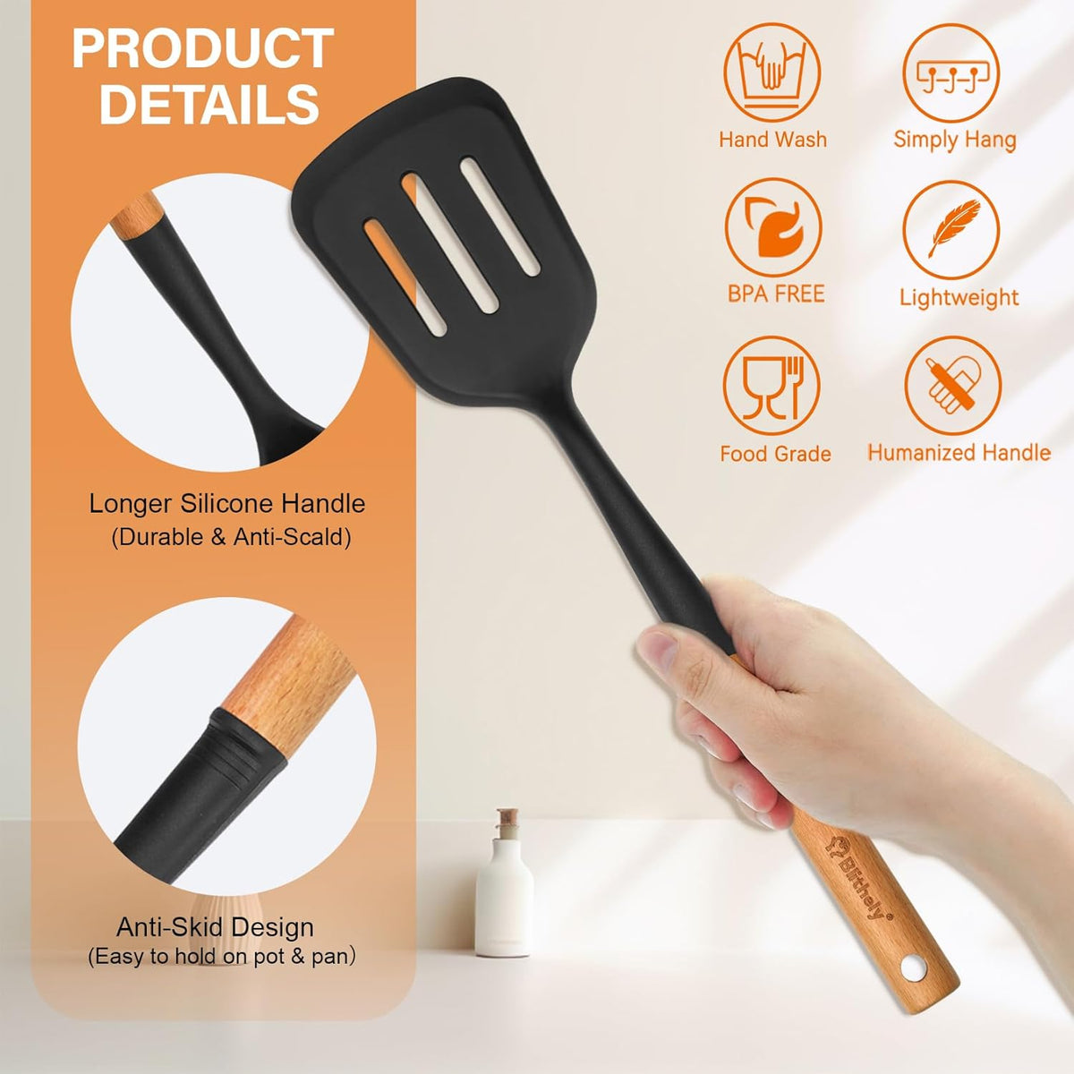 The Hearth Utensil Set – 4-Piece Silicone & Wood Spatulas