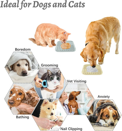 The Calm Lick Mat Set – 2 Suction Slow Feeders for Dogs & Cats