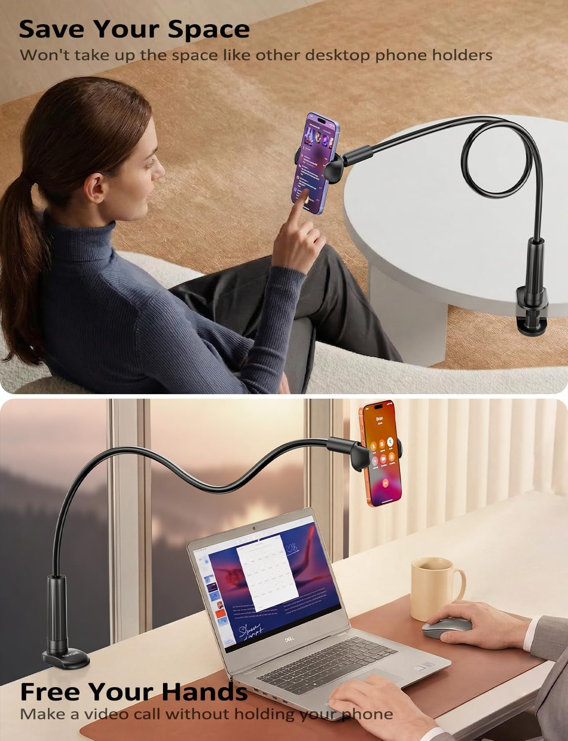 The Flex Gooseneck Phone Holder – Hands-Free Stand for Desk & Bed