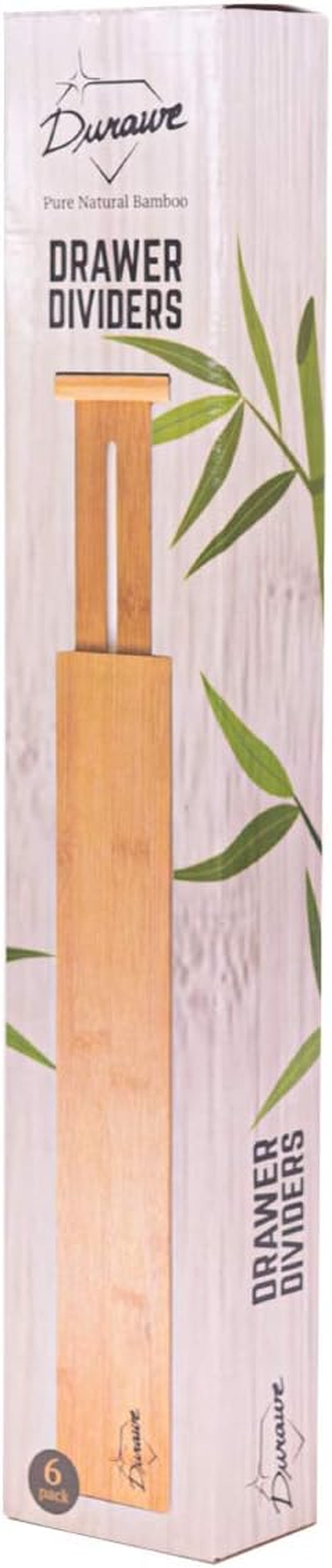 The Order Bamboo Drawer Dividers – Expandable 6-Pack