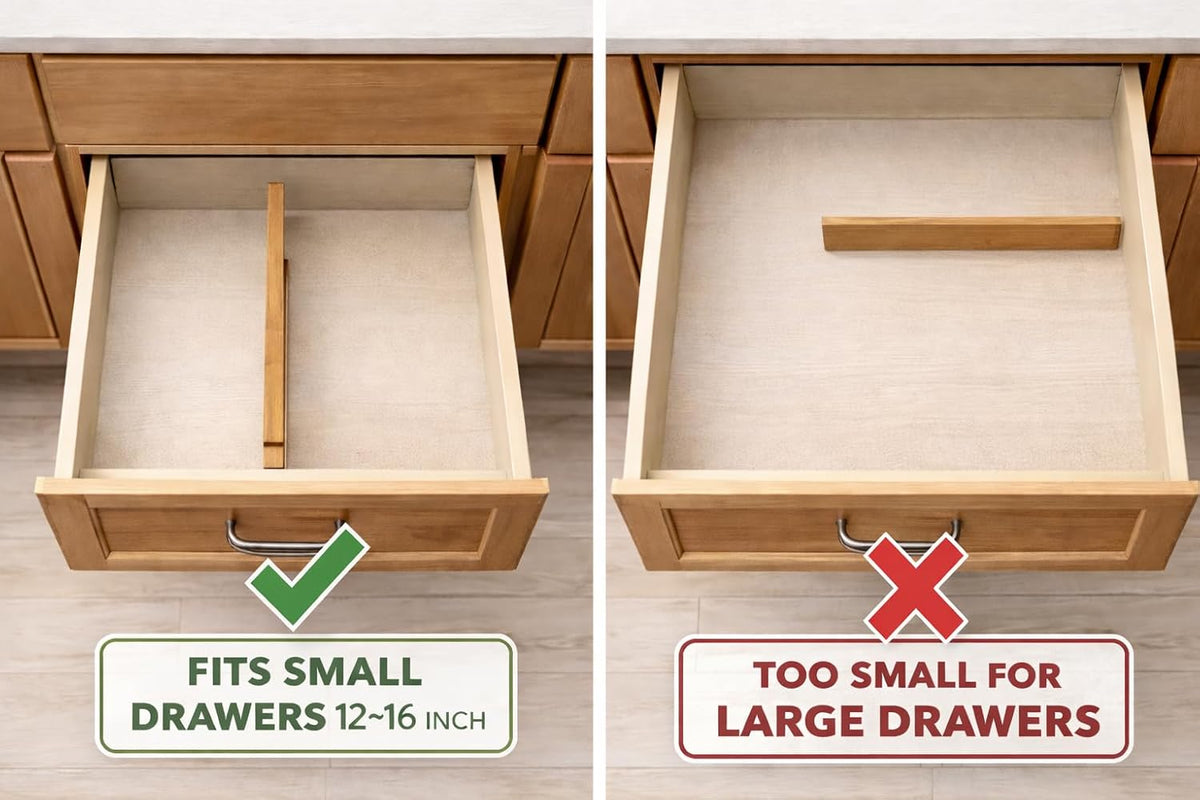 The Order Bamboo Drawer Dividers – Expandable 6-Pack