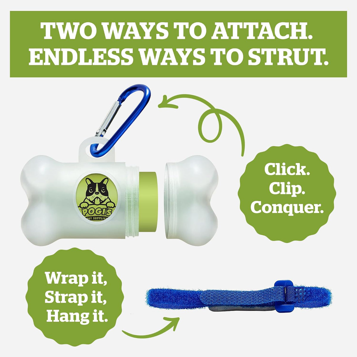 The Walk Ready Bag Dispenser – Leash Clip-On Holder with 15 Bags