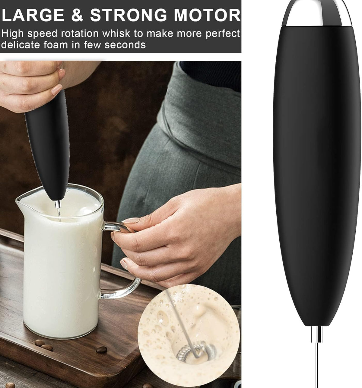 The Café Milk Frother – Handheld Foam Maker for Lattes & Matcha